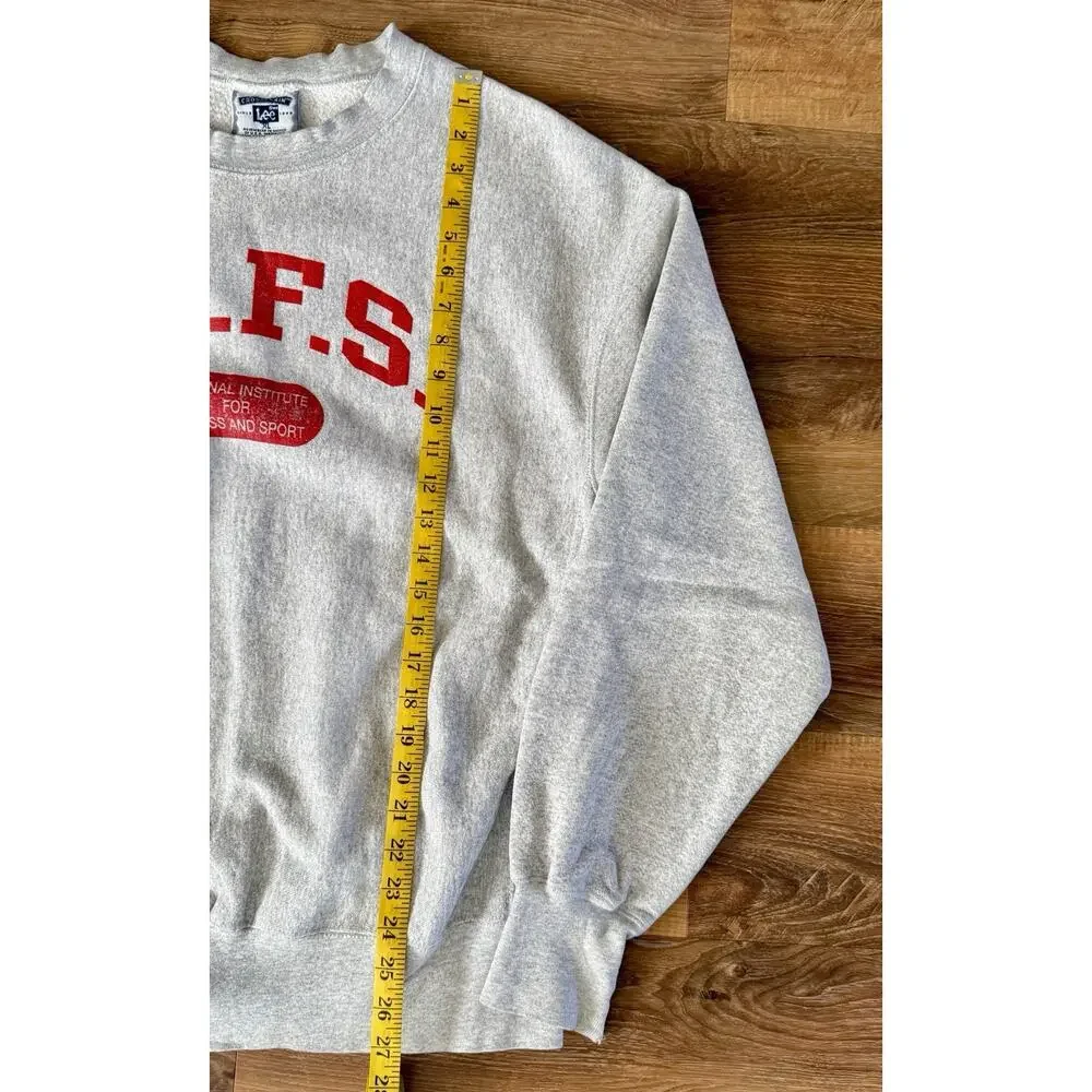 Vintage 90s Lee‎ Cross Grain Mens Gray N. I. F. S. Sweatshirt Size XL GUC